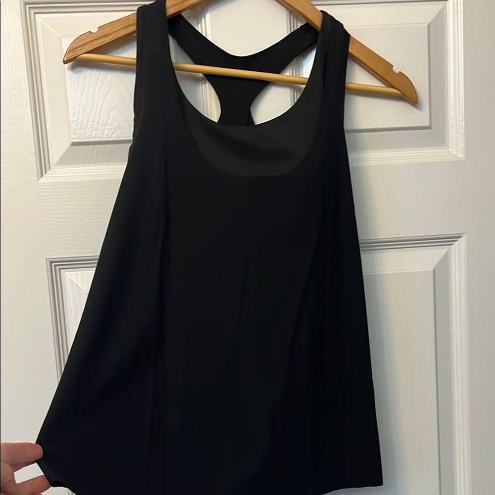 Athleta NWT 2-in-1 Support Bra D-DD  Black Racerback Tank Top with padded bra